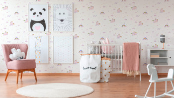 Paper Wallpaper Pink Modern Kids Children Flowers & Nature Boys & Girls 6 581