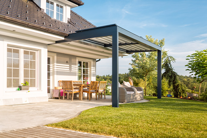 A large terrace offers a variety of design options
