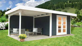 planeo summer house - System house Relax Lounge with side roof and rear wall