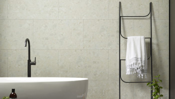 Plastic wall panelling - planeo StrongWall - Cappimo Beige 37.5 x 65 cm