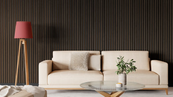 planeo acoustic panels Comfort - dark oak 250 x 30 cm | 3mm felt backing