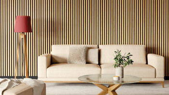 planeo acoustic panels Comfort - oak light brown 250 x 30 cm | 3mm felt backing