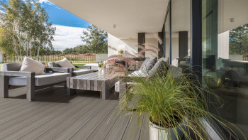 planeo CoEx-Line BPC solid plank stone grey/graphite - wood structure