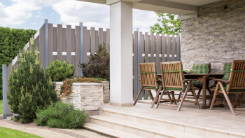 planeo prefabricated fence - square Bi-Color white 180 x 180cm