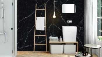 Planeo Wallboard Nero Marquina - Infinite KI03 High Gloss - 260 x 120 cm