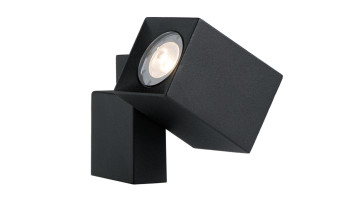 planeo Garden Lighting 12V - LED Spotlight Quartz Wall Light Black Alu - 2W 120Lumen