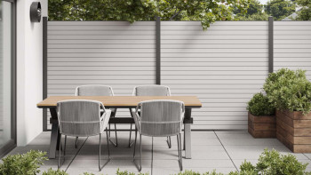 planeo 3D - garden fence light grey antique