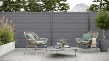 planeo 3D - Silbereiche garden fence